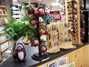 Ornaments for on the tree and underneath at Country Goods and Groceries of East Wakefield New Hampshire